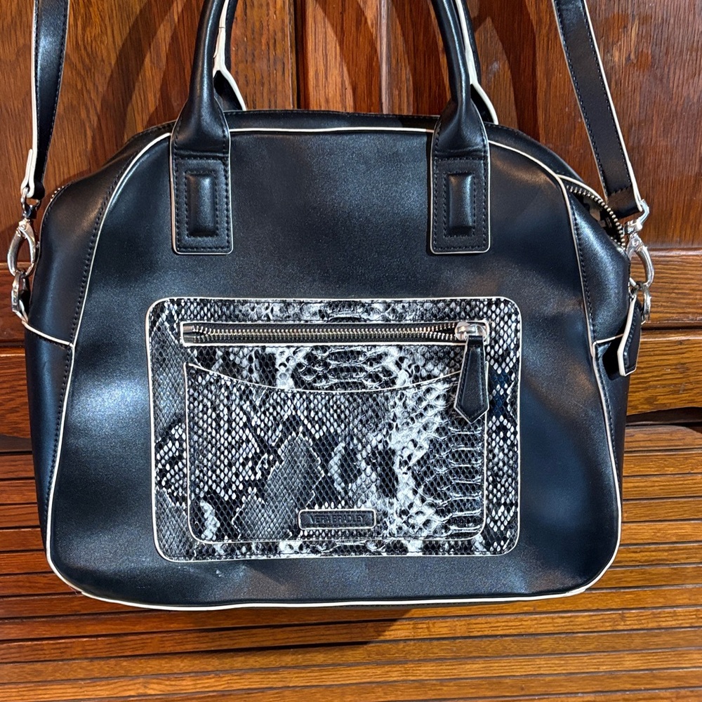 Vera Bradley Black and White Snakeskin Satchel